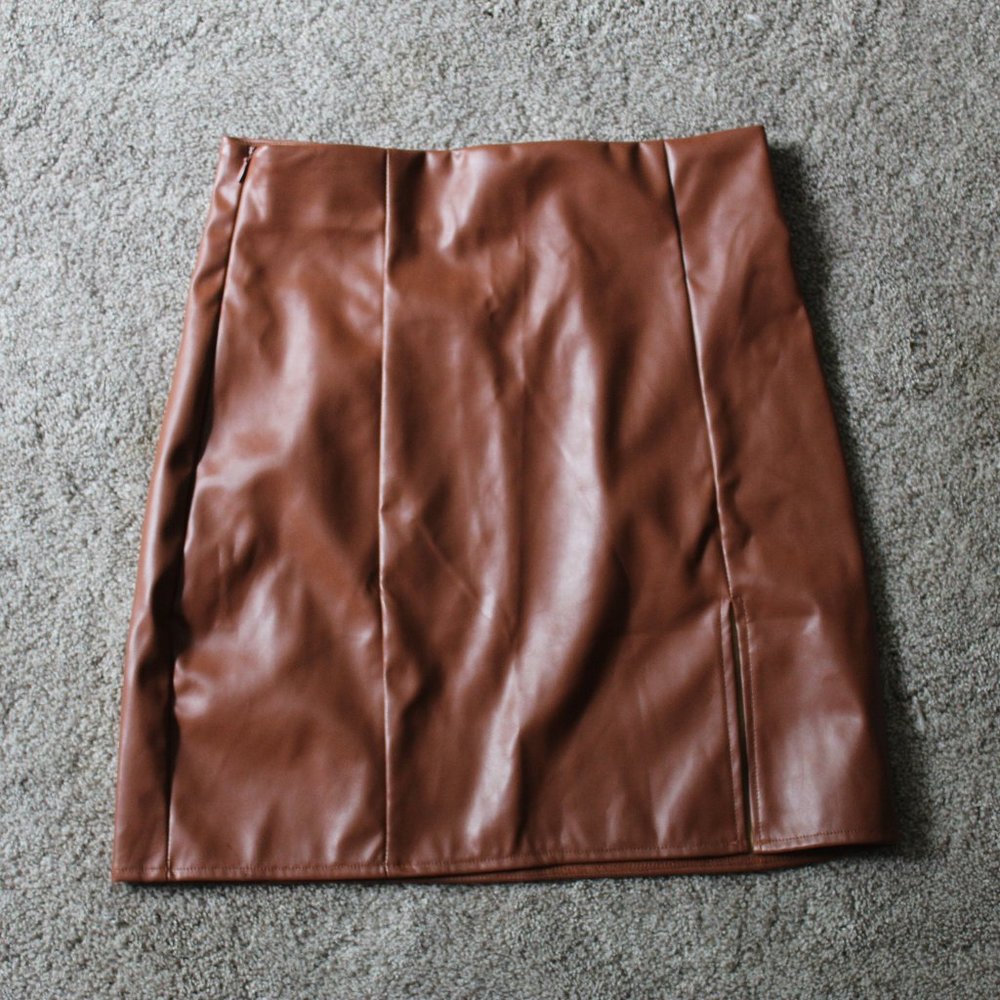 Brown Leather Skirt